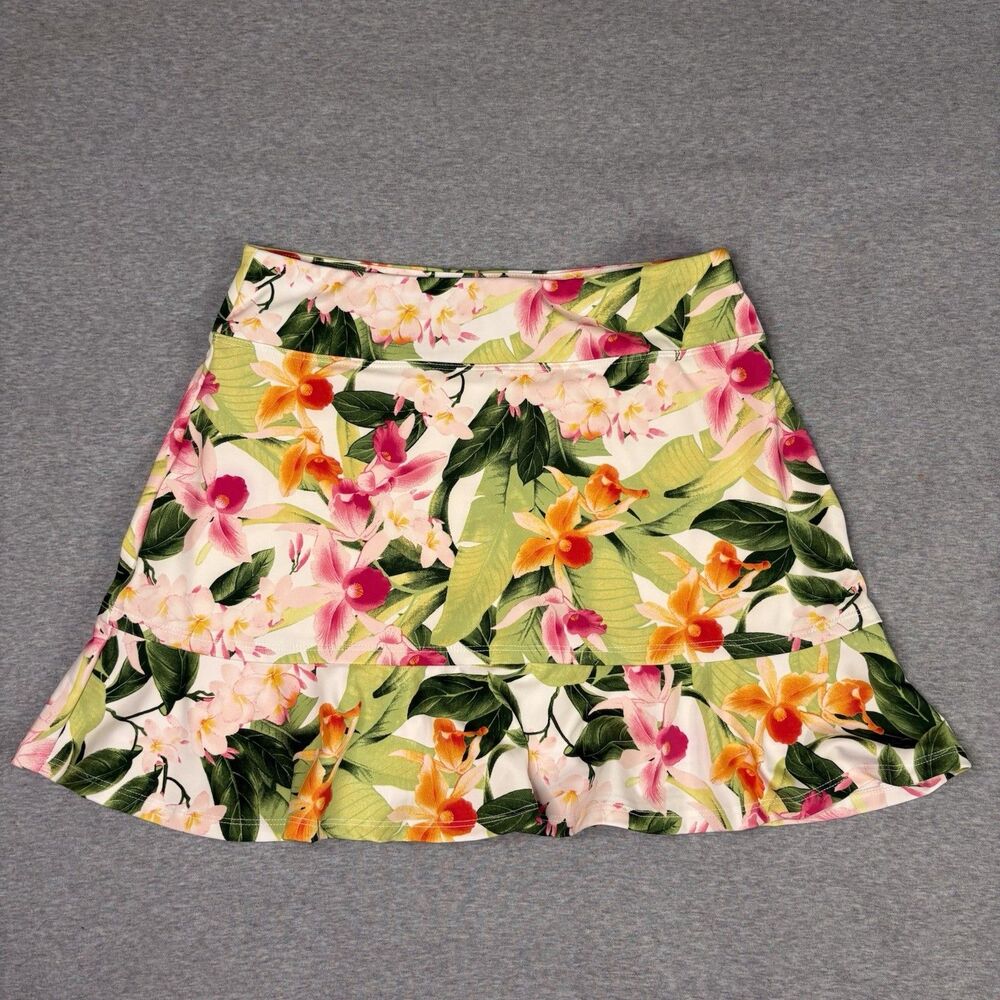 Tommy Bahama Golf Tennis Womens Small‎ Tropical Floral Aloha Ruffle Active Skort